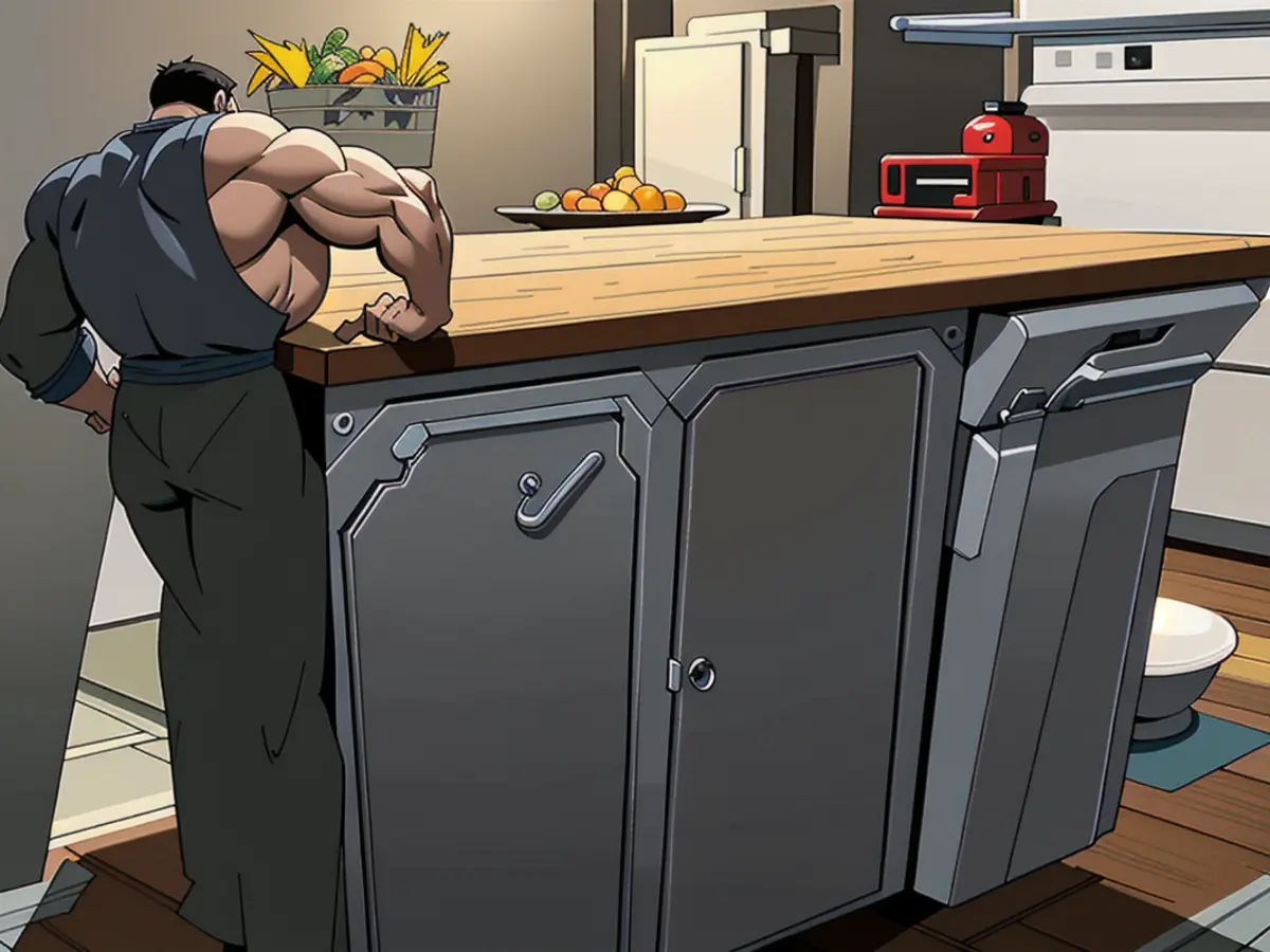 Image of a Reviewer's Gray Kitchen Utility Cart On Display Image of a reviewer's gray wheeled kitchen cart