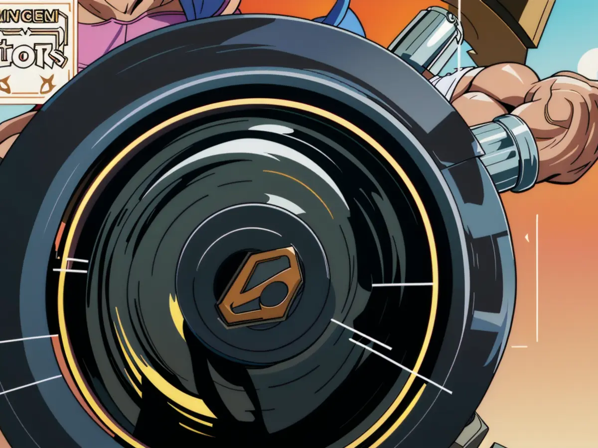 Strainer-wielding critic scrutinizing the matter. Strainer-holding critic examining contents.