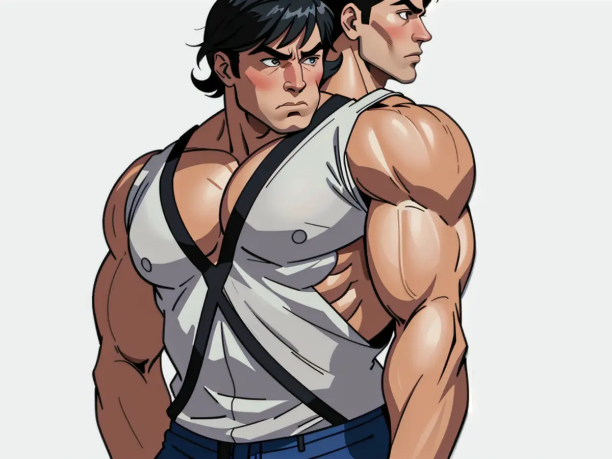 Straps crossing each other on the back modeled. Crossed Back Straps Displayed in Model's Attire