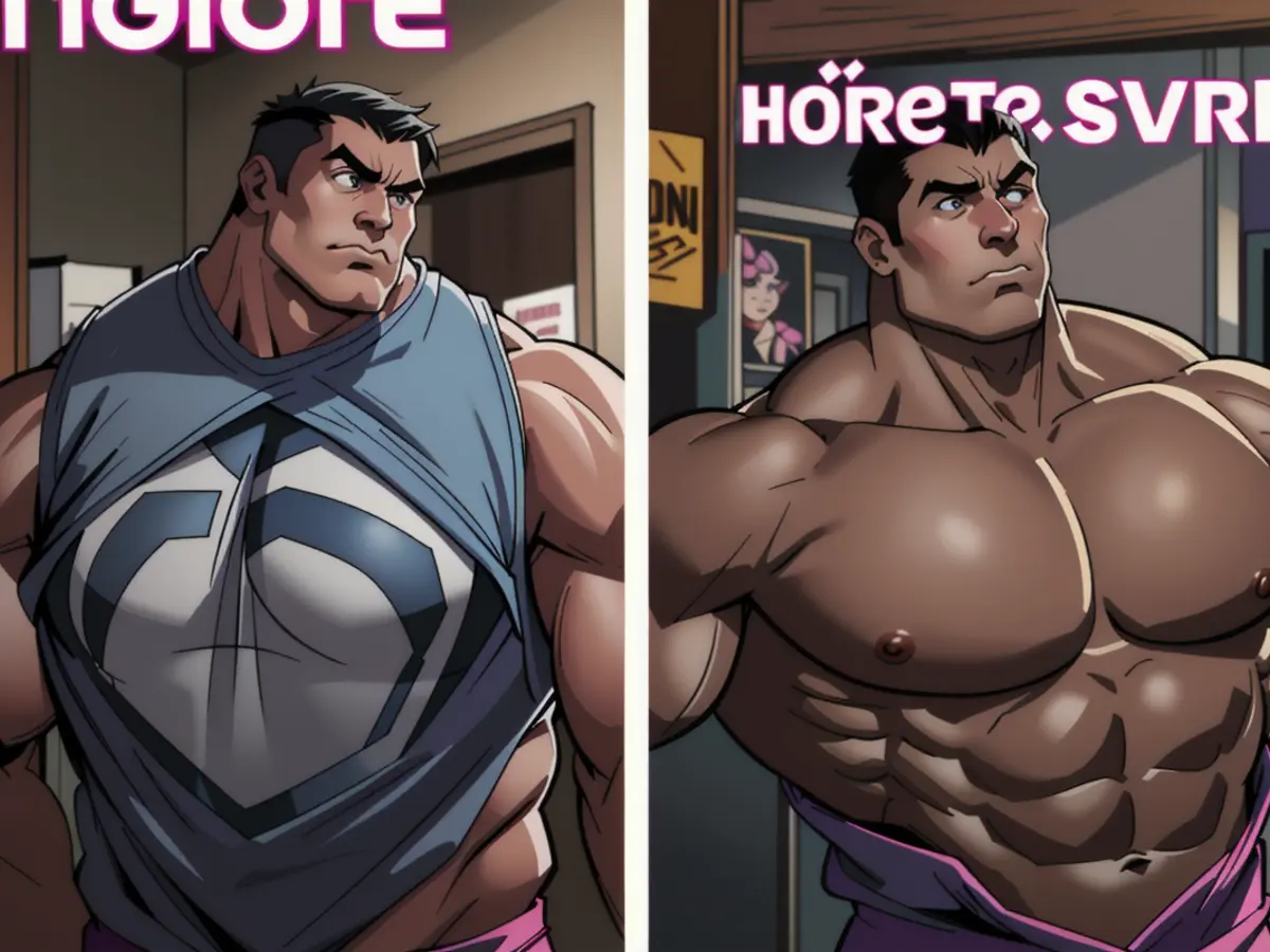 Initial snapshot featuring reviewer in a pink V-neck top, subsequent image tagged as Reviewer pictured initially in a pink V-neck top, image afterward tagged as