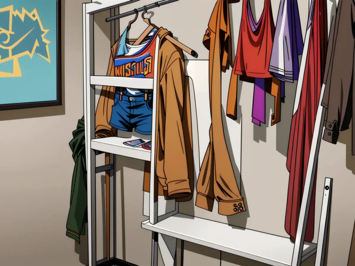 Image showing a clothing rack adorned with garments and assorted items