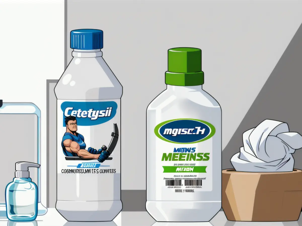 Cetaphil's Gentle Foaming Cleanser container positioned on the countertop Cetaphil's mild foaming cleanser standing on the countertop.