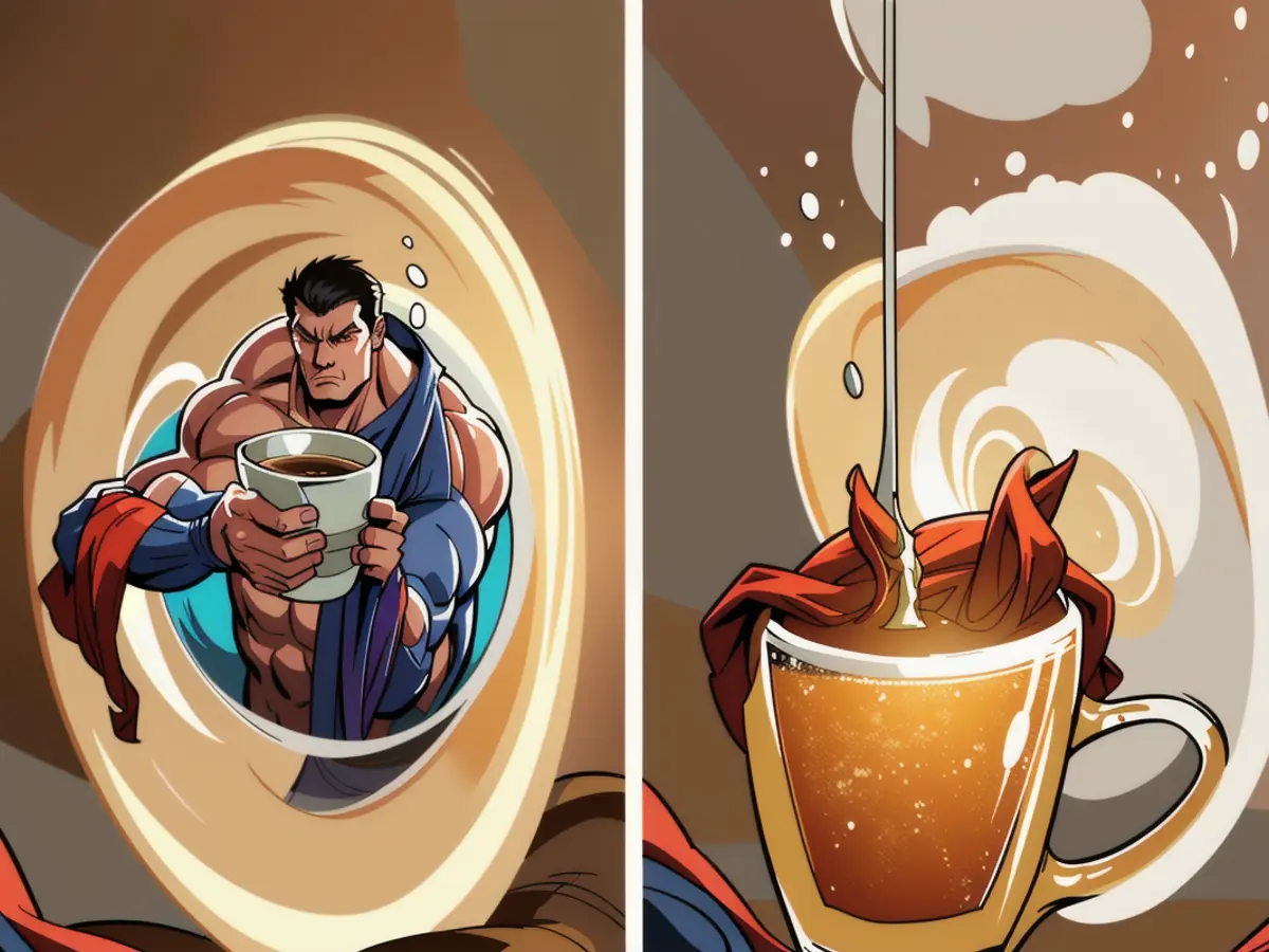 A hot, foamy drink served in a cup.