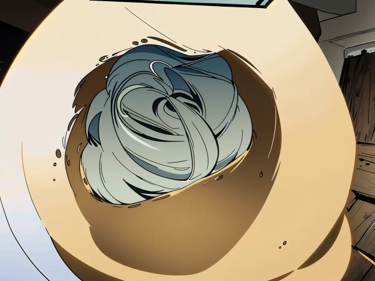 Soiled toilet, displaying discolored brown stains within its basin.