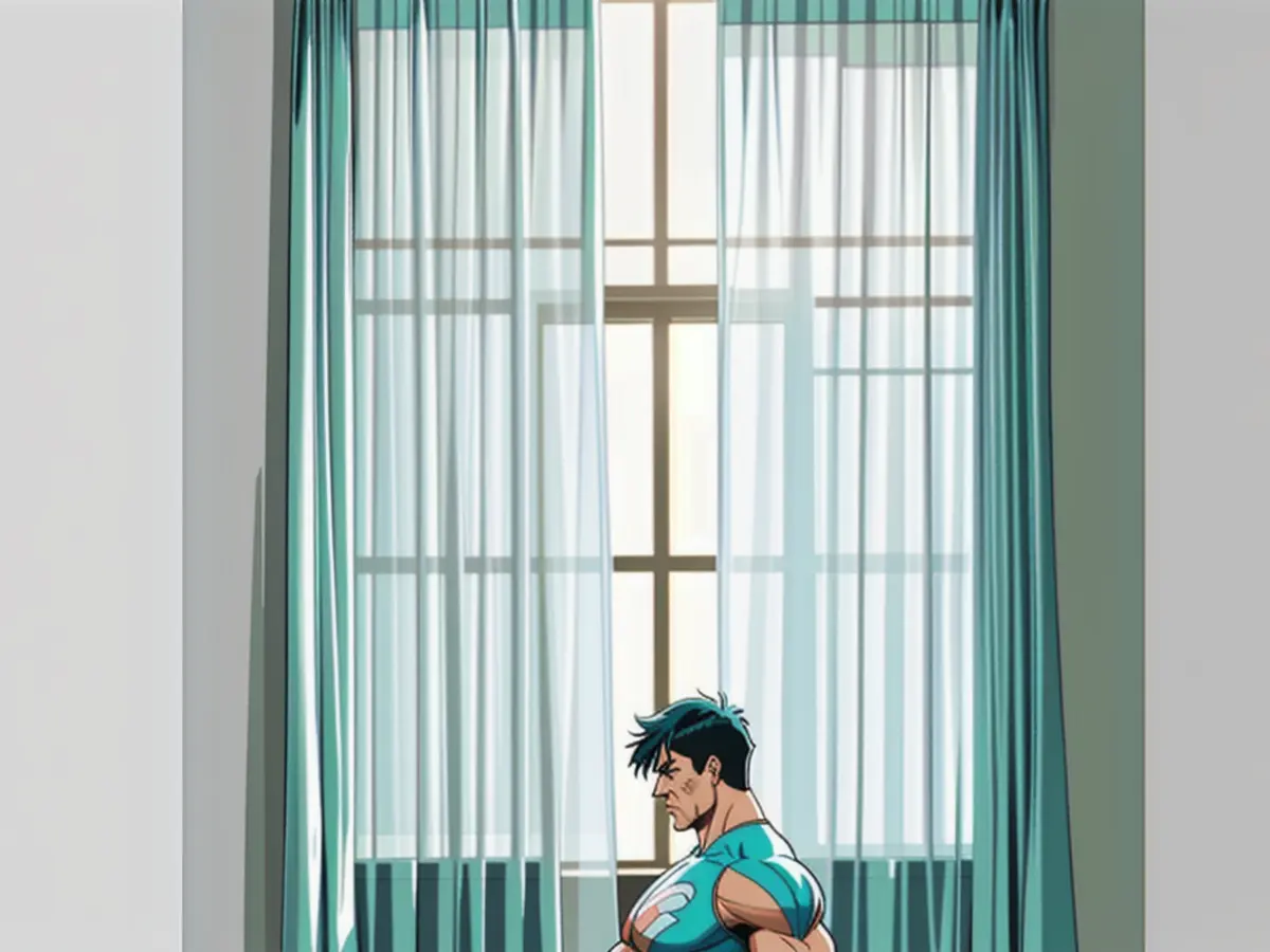 Inexpensive teal drapes draped across a substantial window Teal draperies adorn a significant paned window.