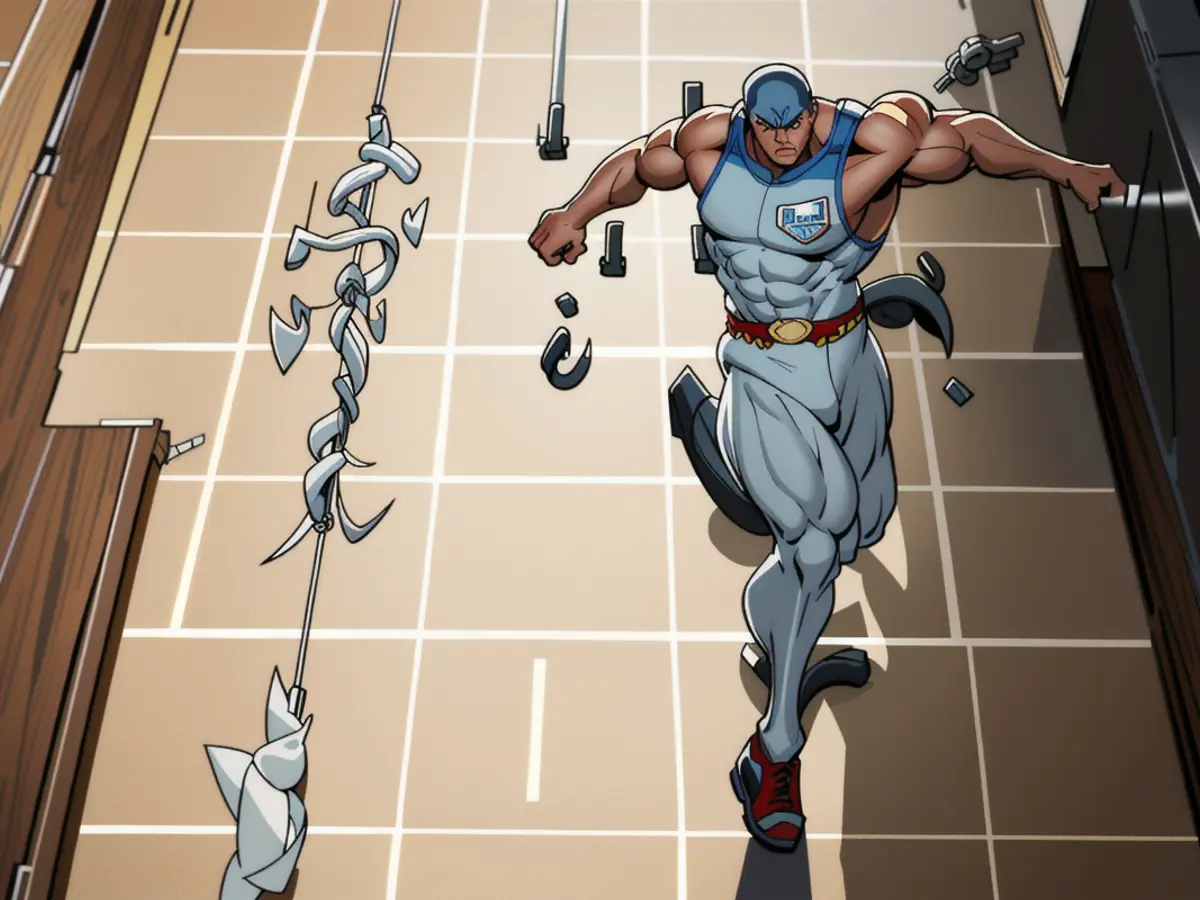 Image shows a renovated floor by the same reviewer, now featuring all grout lines painted white. Floor of reviewer depicted in photo, entirely painted with white grout.