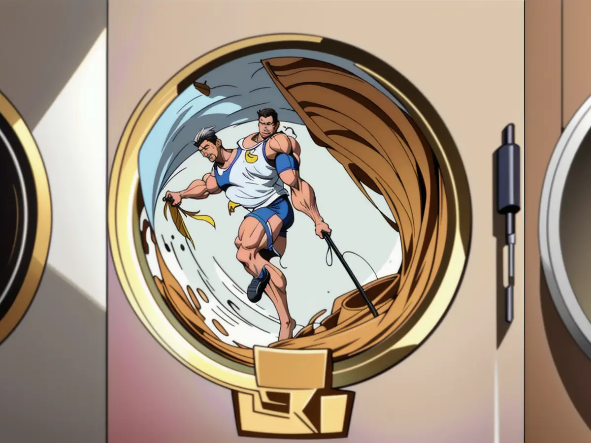 Cleaning process depicted in review image, featuring a previously brown-stained mug now shining bright and silver following use of tablet cleaners. Image of cleaning process showcases a formerly brown-stained mug, now shining silver after being washed with tablets.