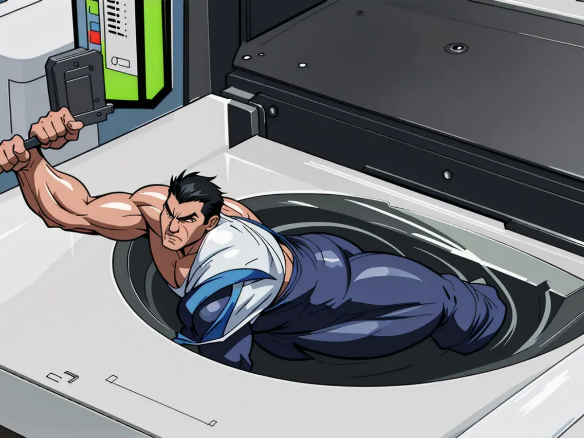 Tablet slips out of model's hand, approximately quarter-centimeter size, into washing machine. Tablet Slips Out of Hands and Lands in Washing Machine, Approximately Quartersized