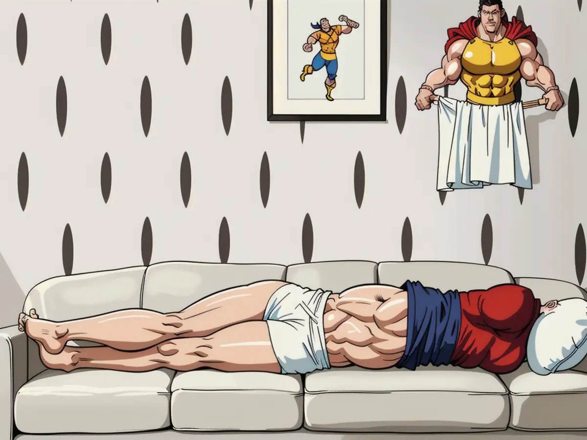 Behind the couch, an image is displayed. Sofa issues reveal hidden wallpaper pattern