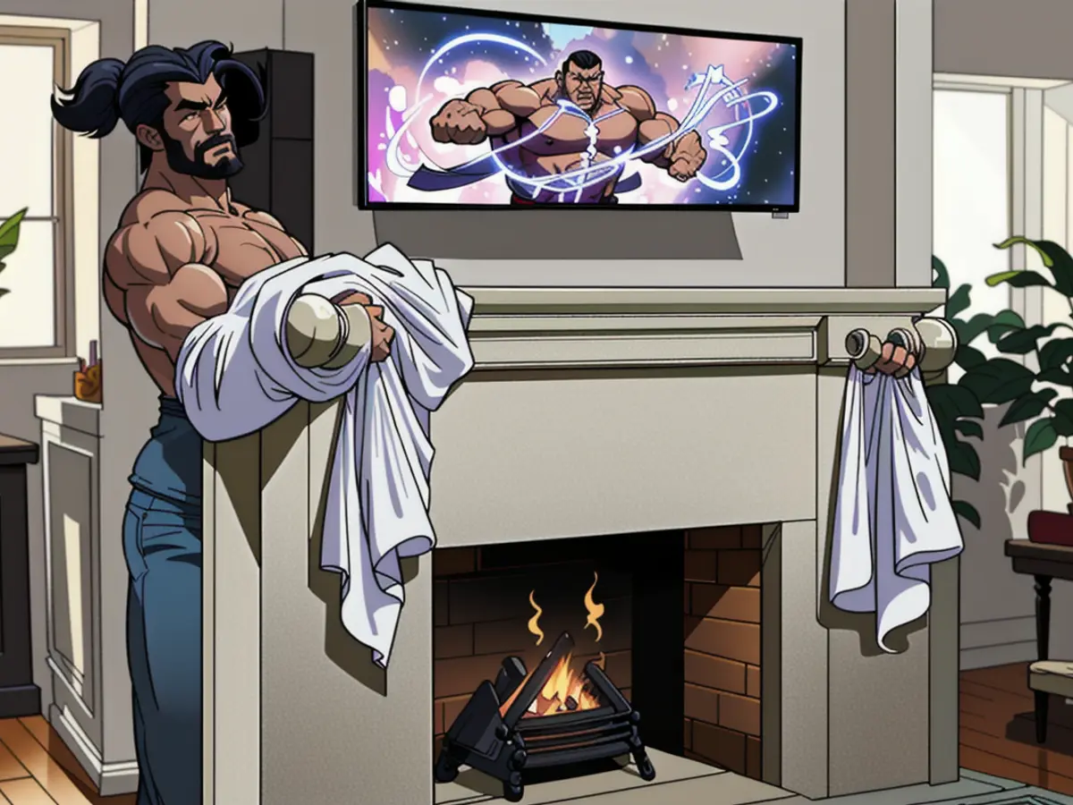 Samsung Frame's Placement: Reviewer's Snap Above the Fireplace Photo displays reviewer's Samsung frame positioned above a fireplace