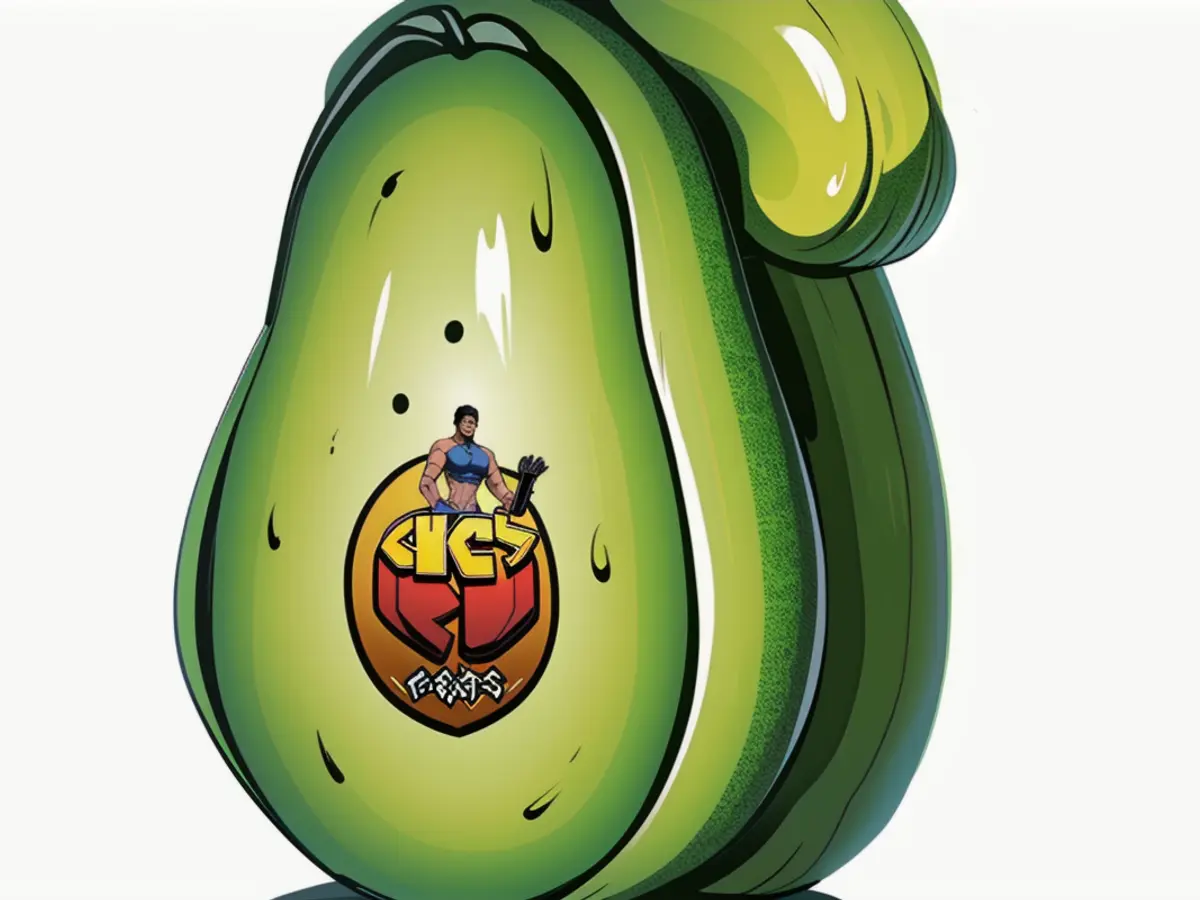 Packaging encloses an avocado-like sponge Sponge, resembling an avocado, found inside its packaging
