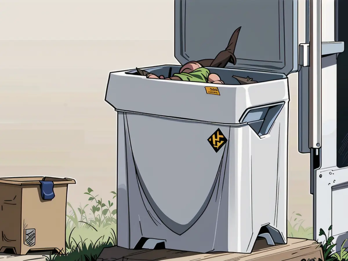 Compost receptacle stationed on a kitchen countertop Countertop-Placed Compost Bin Remains in Place