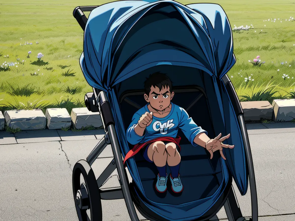 Infant found in a moving stroller Infant found in a running pram