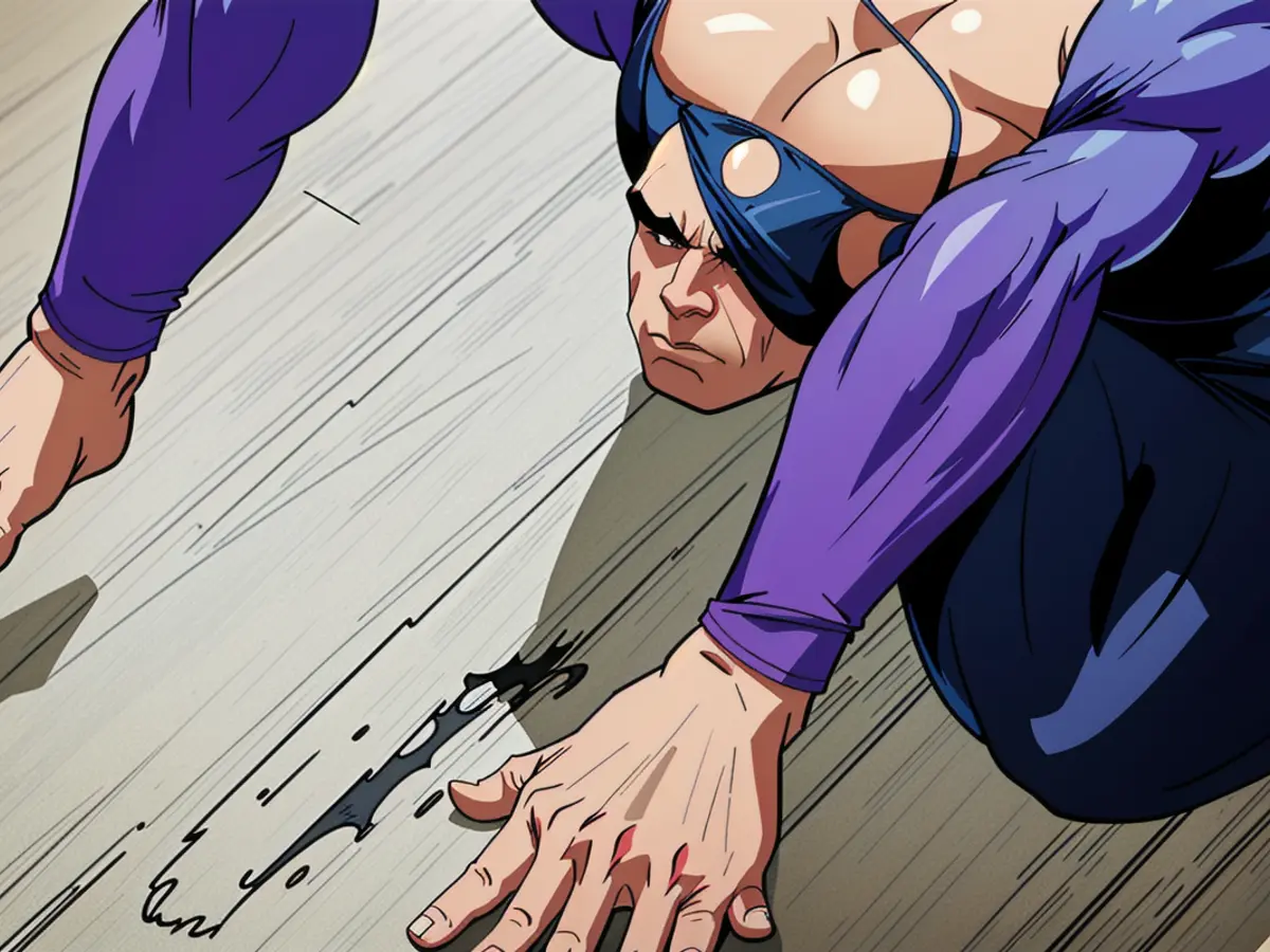 Individual posed on a rug, dabbing at a spill Person on a rug dabbing a spill.