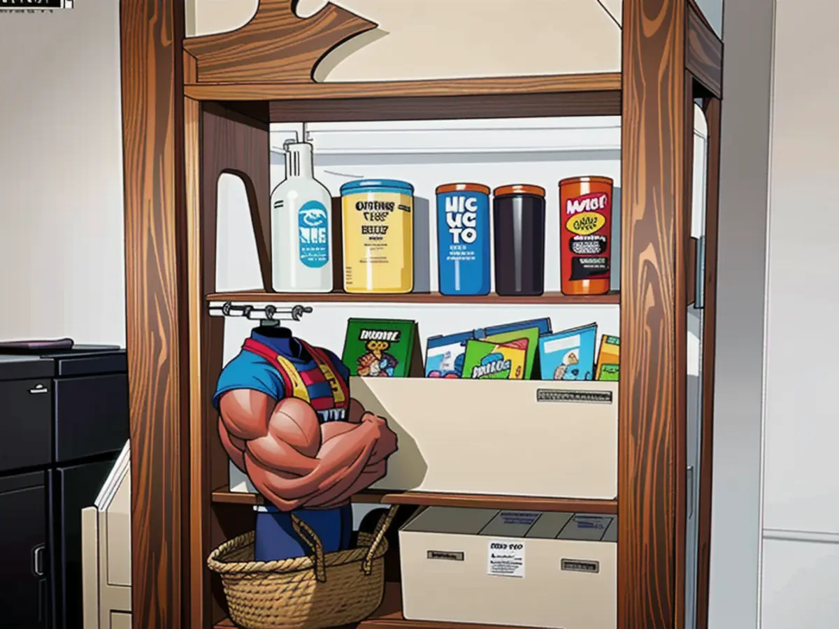 Image of Shelving Unit's Storage Bins, as Captured by the Reviewer Image showing storage bins utilized within a shelving assembly's structure