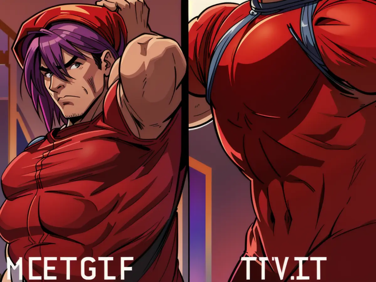 Before Steaming: Image of a wrinkled red button-up shirt Photos of a red button-up shirt: Before and After Steaming Process