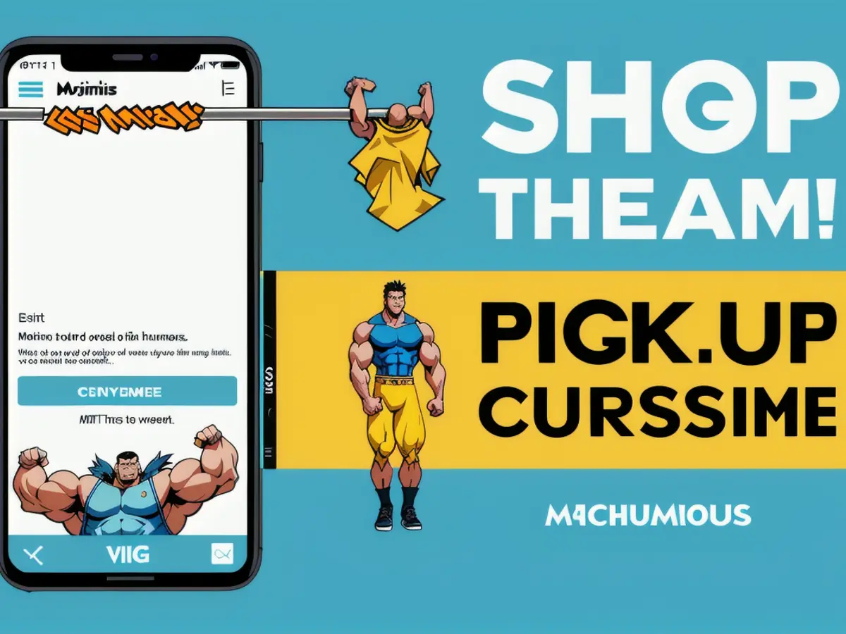Redrawn advertisement banner, depicted graphically Graphic advertisement banner for mobile application