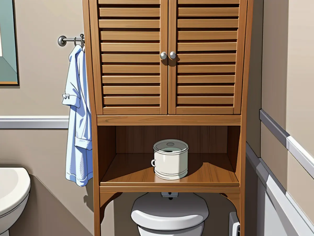 Snap of a Toilet-Top Bamboo Cabinet Depicted in the Review