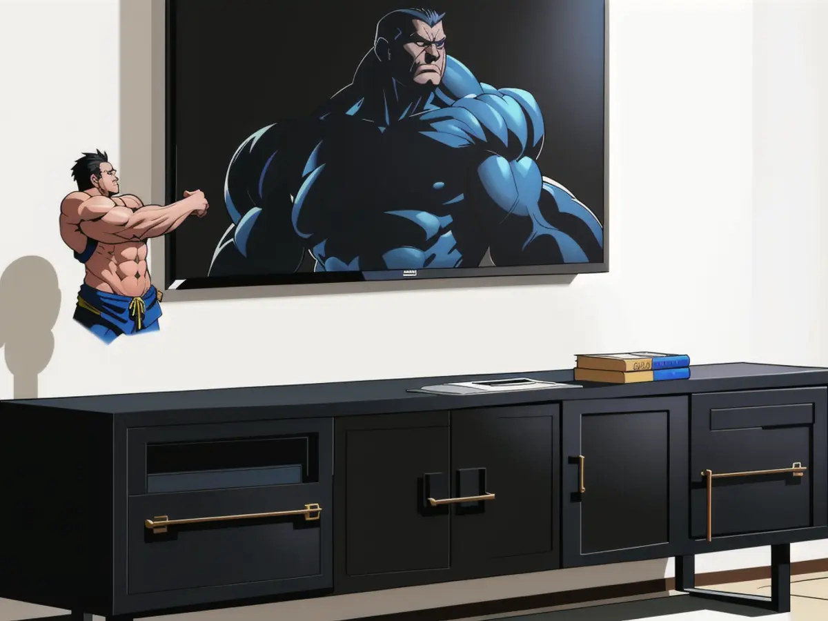 Living room's expansive mediasetup, showcased console at center stage