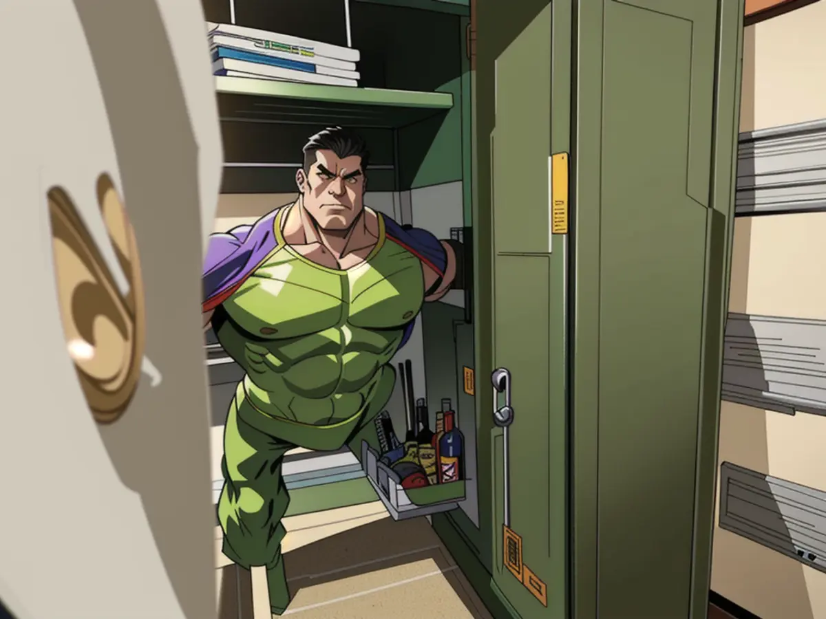 Image reveals interior of a green bookshelf, as captured by a reviewer.