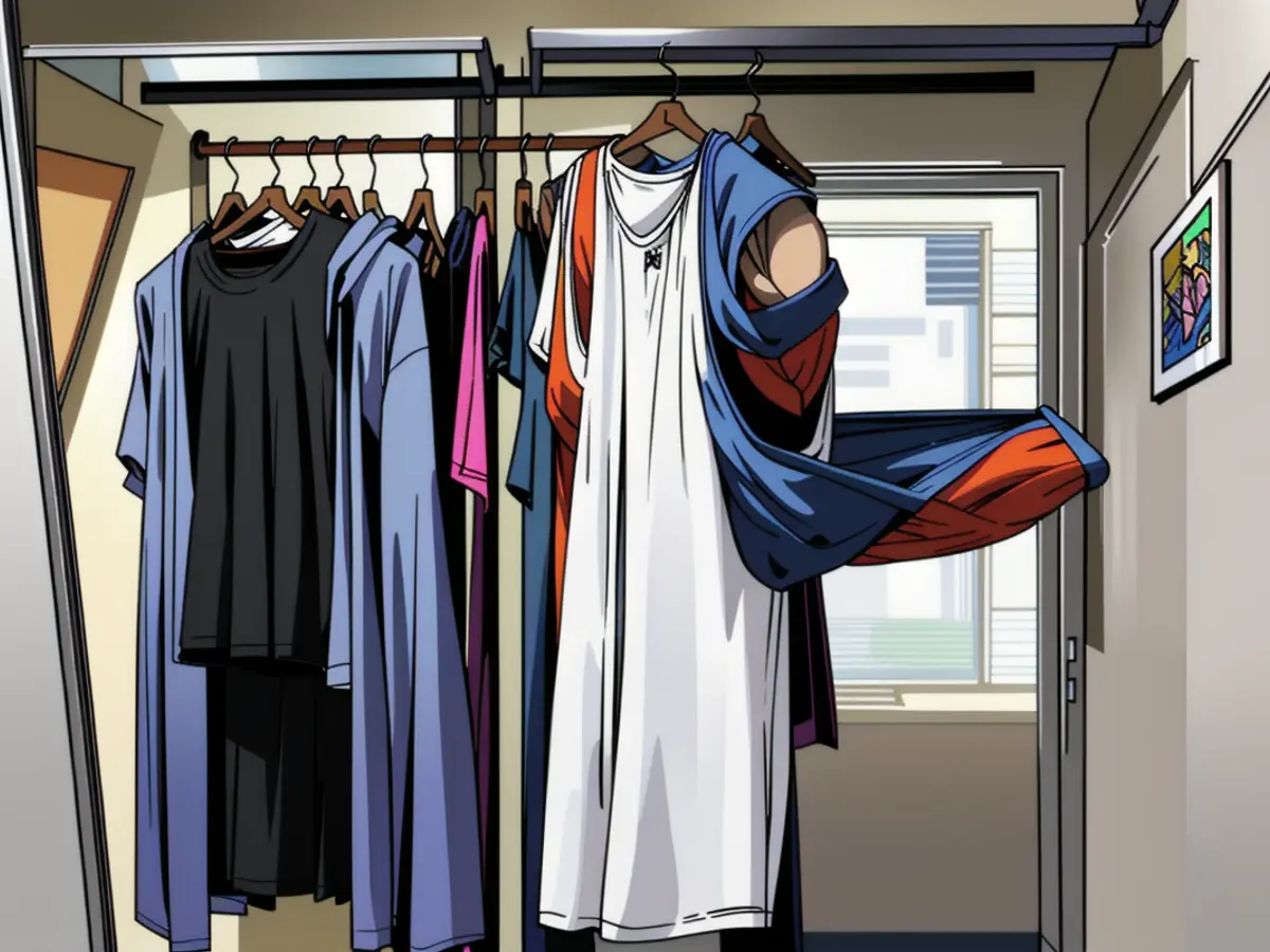 Independent storage unit comprising clothes, footwear, cartons, and greenery