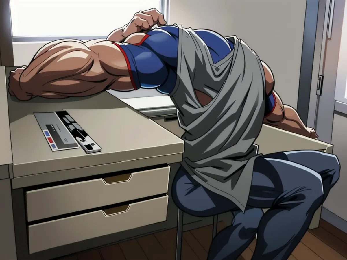 Expanded desk revealing hidden drawers with a combination lock.