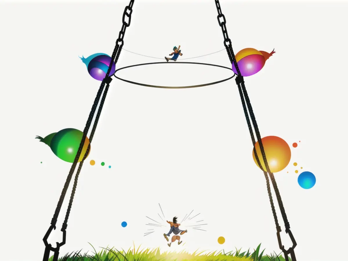 Multi-hued Flying Disc Playground Equipment in Motion Multi-hued Flying Disk Playground Equipment