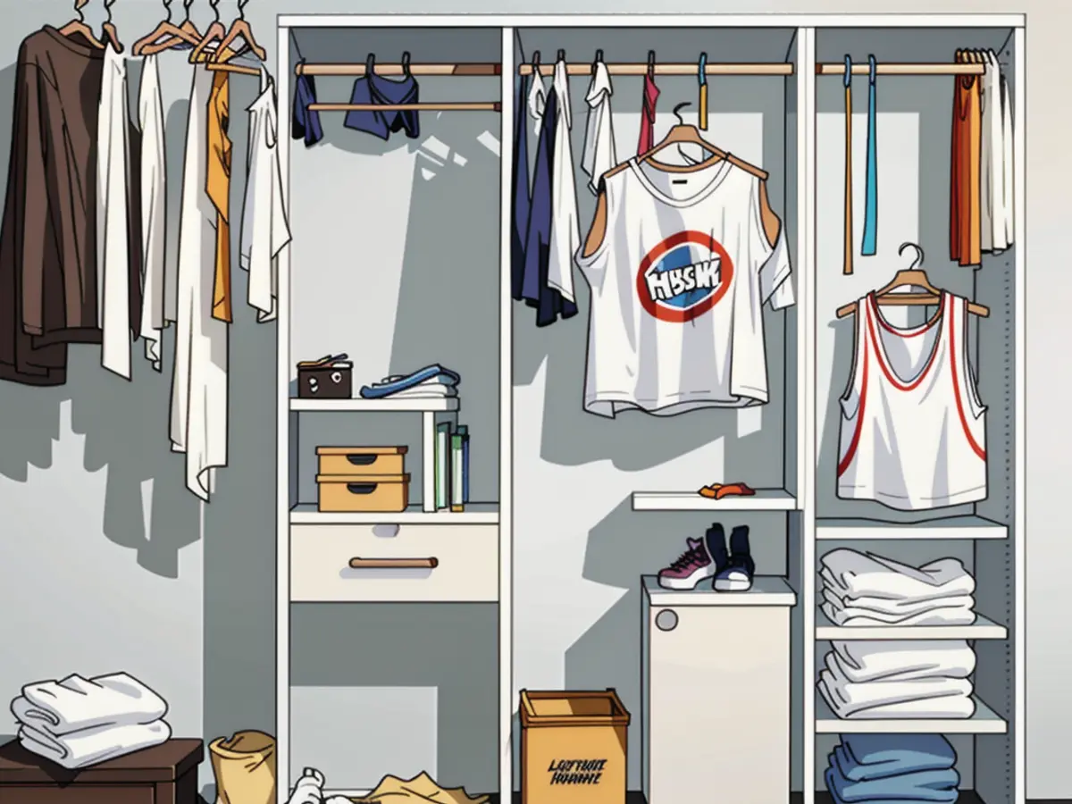 White-huedstorage solution depicted for streamlined arrangement. White-hued bedroom arrangement showcasing tidy storage solution