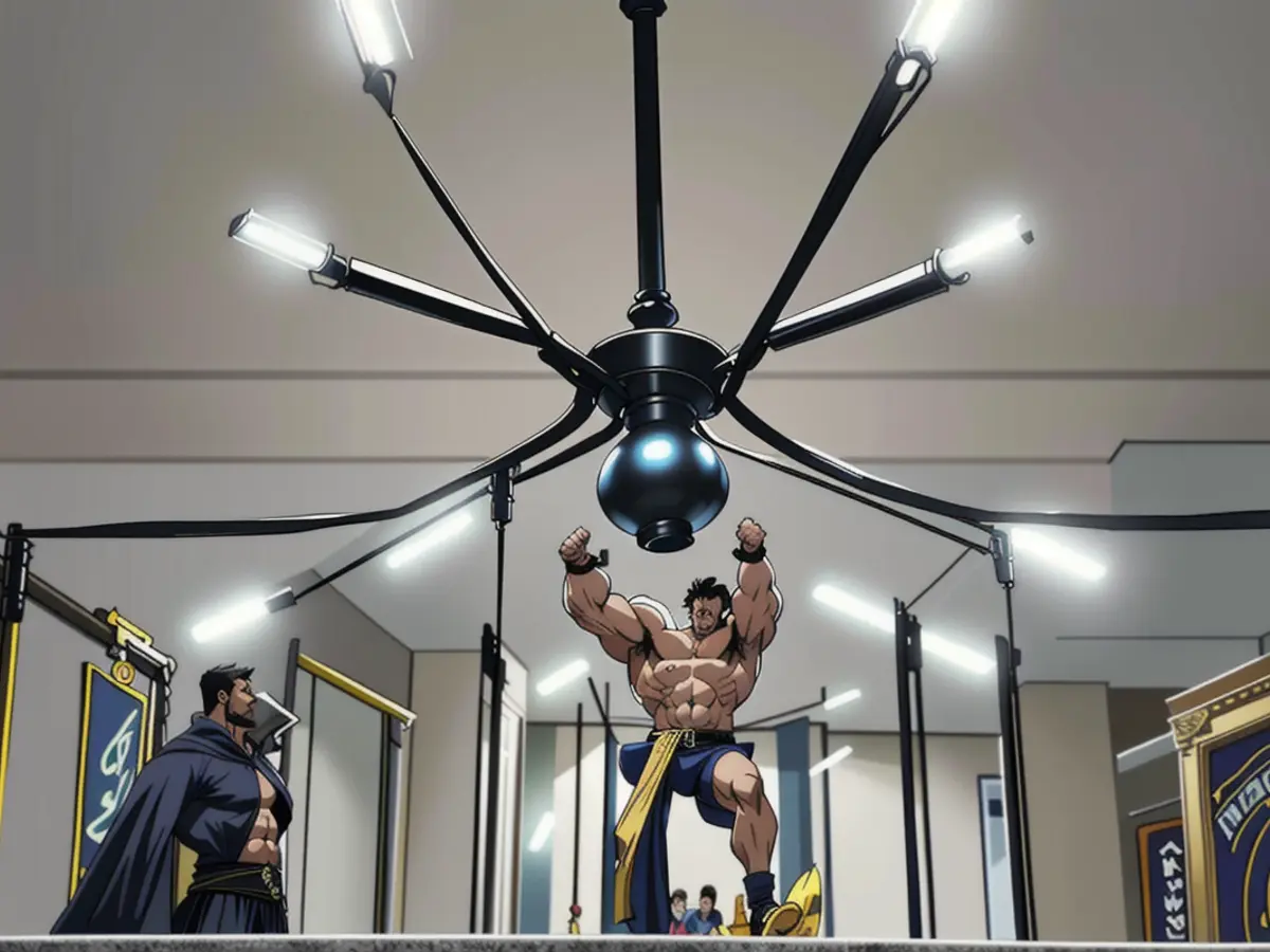 Image depicting a chandelier, presented in a matte black finish. Image of a matte black chandelier, as assessed by a reviewer.