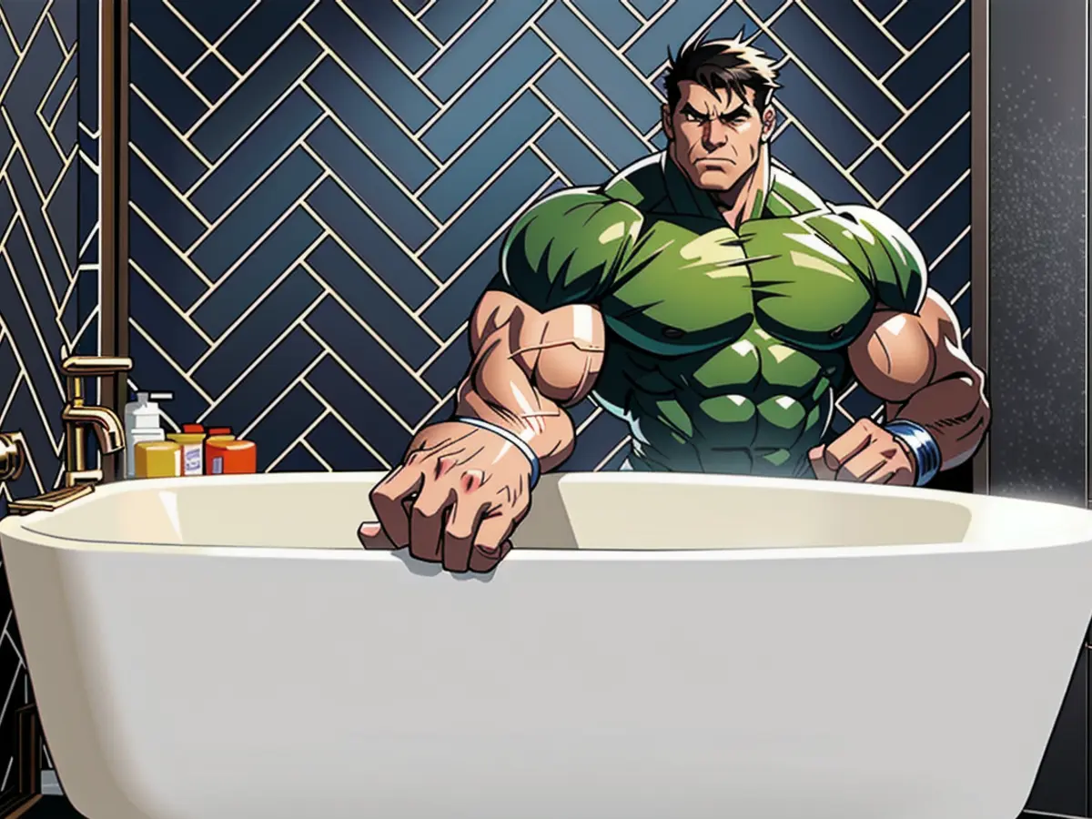 Image of a bathroom tub showcased by the reviewer Image of bathtub in a bathroom's washroom, as captured by a reviewer.