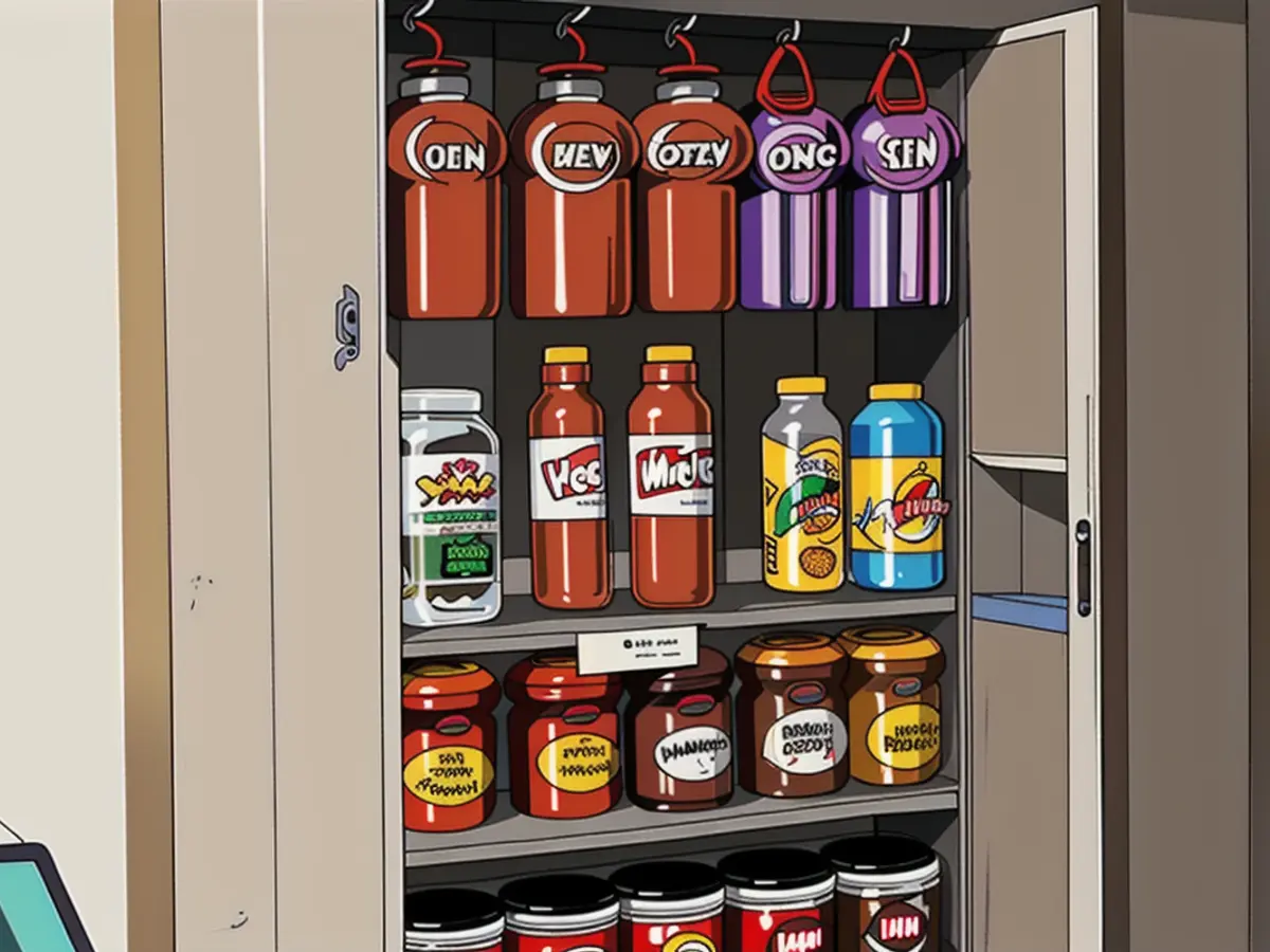 Spice-laden white rack arranged on the back of a closet door by a reviewer Reviewer's White Rack Filled with Various Spices Arranged on Closet Door Interior