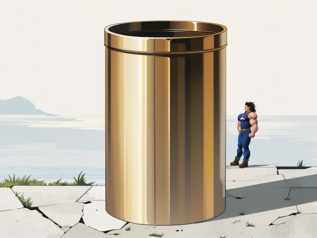 Brass Trash Bin Without a Lid Brass Trash Bin Lacking a Lid