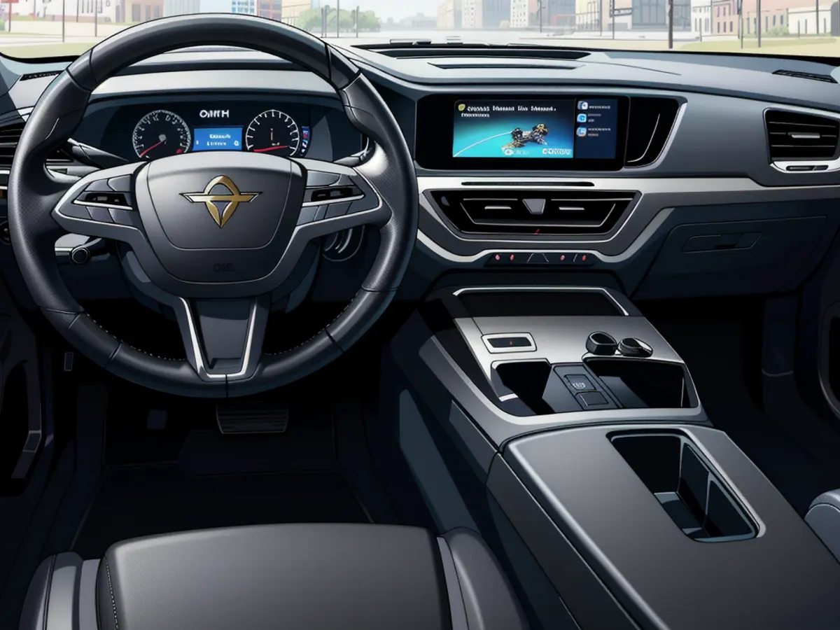Opel's Grandland boasts a spacious display, marching forward with cutting-edge technology. Opel's Grandland boasts cutting-edge technology, featuring a spacious display screen.