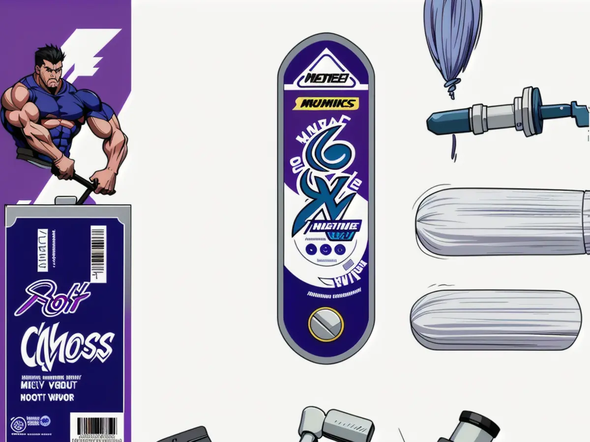 Display of Swiffer Power Mop kit: Mop, cleaning solution, batteries, and mopping pads shown, along with packaging and additional accessories. Display showcases Swiffer Power Mop set, comprising mop, cleaning solution, batteries, and mopping pads. Packaging and accessories are also included.