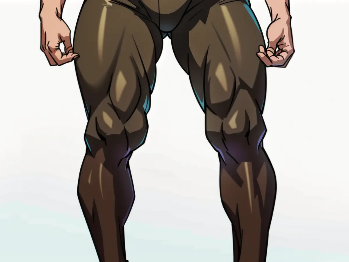 Individual donning brown jeggings in fashionable attire Individual donning brown jeggings in fashion statement.