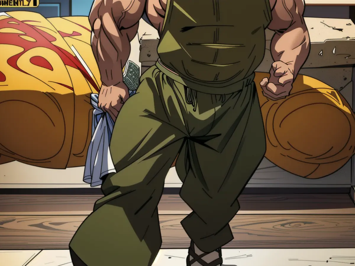 Critic donning olive jumpsuit delivers assessment Olive-clad reviewer shares opinions on various subjects