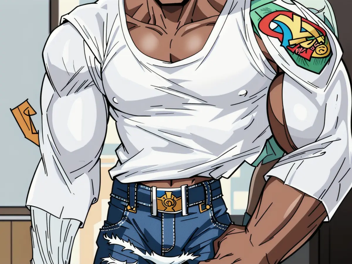 Model donning the item over a white tank top and jeans. Model outfitted with a white tank top underneath denim pants