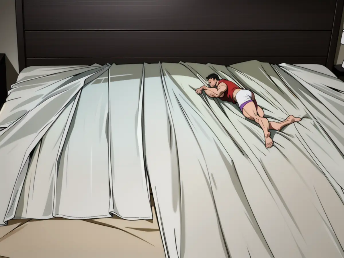 Tautly stretched mattress covered with identical sheets Ultra-taut Bedding Uniformly Covering the Mattress