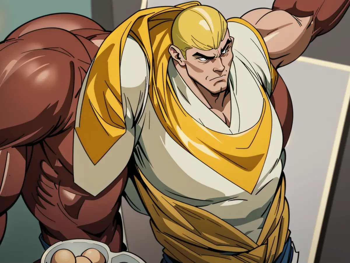 Image of Cooked Eggs Prepared Using Speedy Egg Cooking Appliance Image of quickly prepared six-egg omelet using rapid cooking device