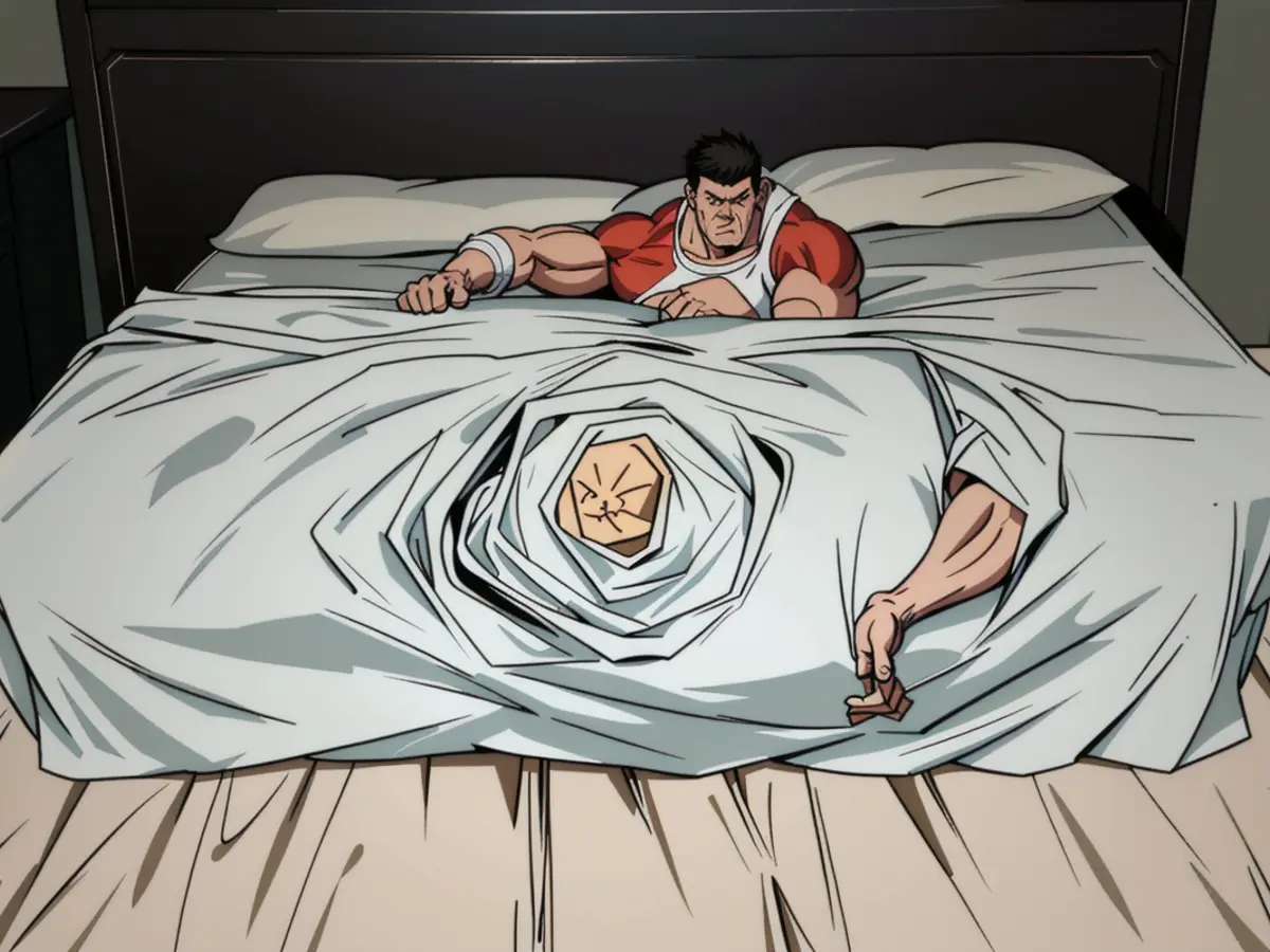 Wreckless bed linens spread out Disheveled linens on a mattress