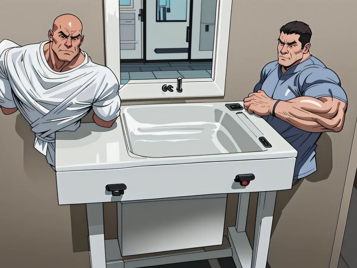 Image of a reviewer's setup featuring a white vanity and matching stool.