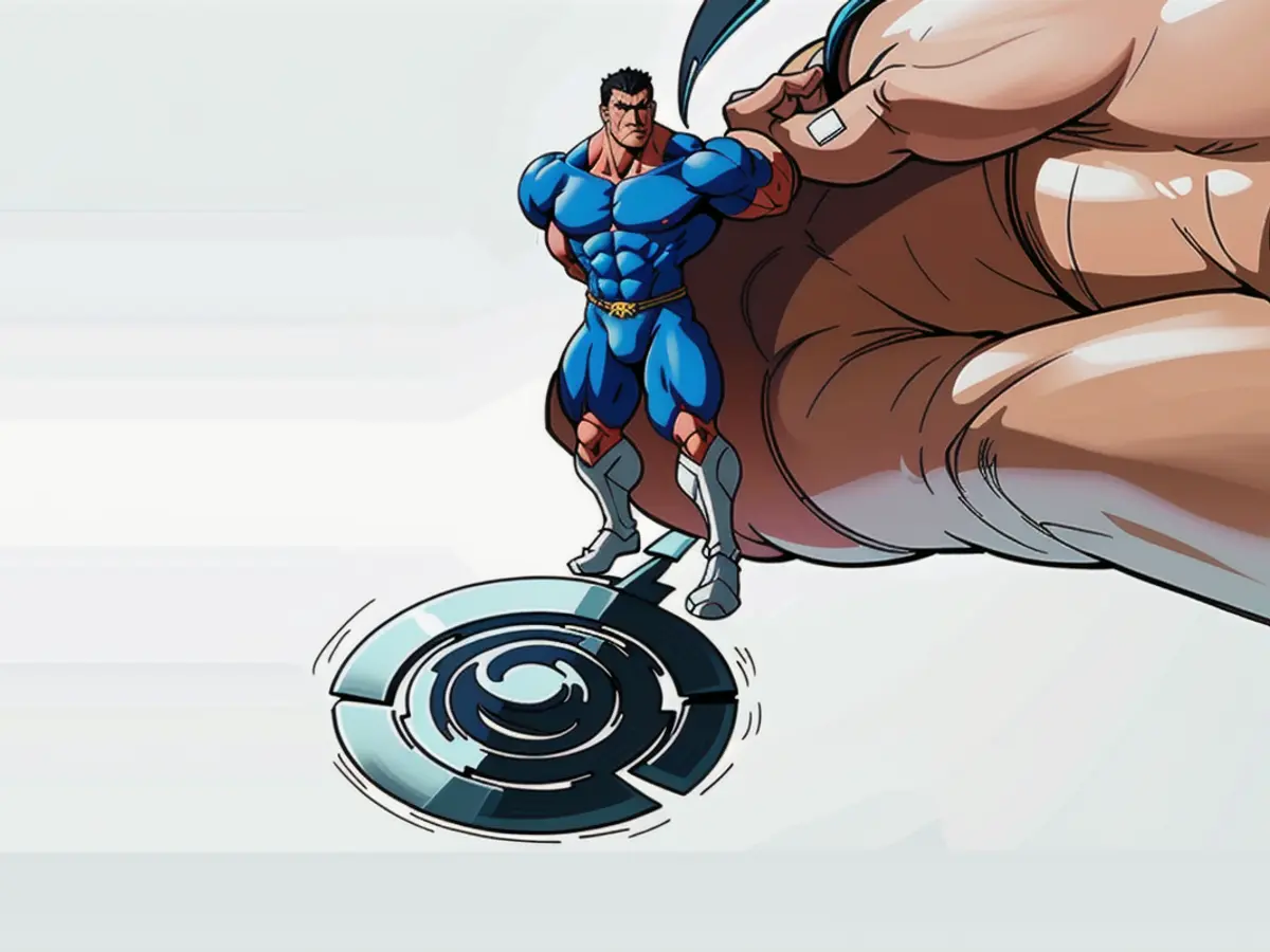 User gripping bluish mushroom-like drain protector, adorned with tangled hair. Individual grasping a blue shower drain protector adorned with hair wrap