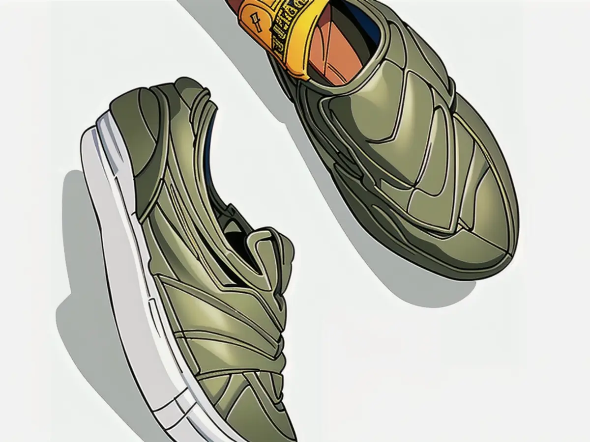 Olive green slip-on sneakers with quilting detail