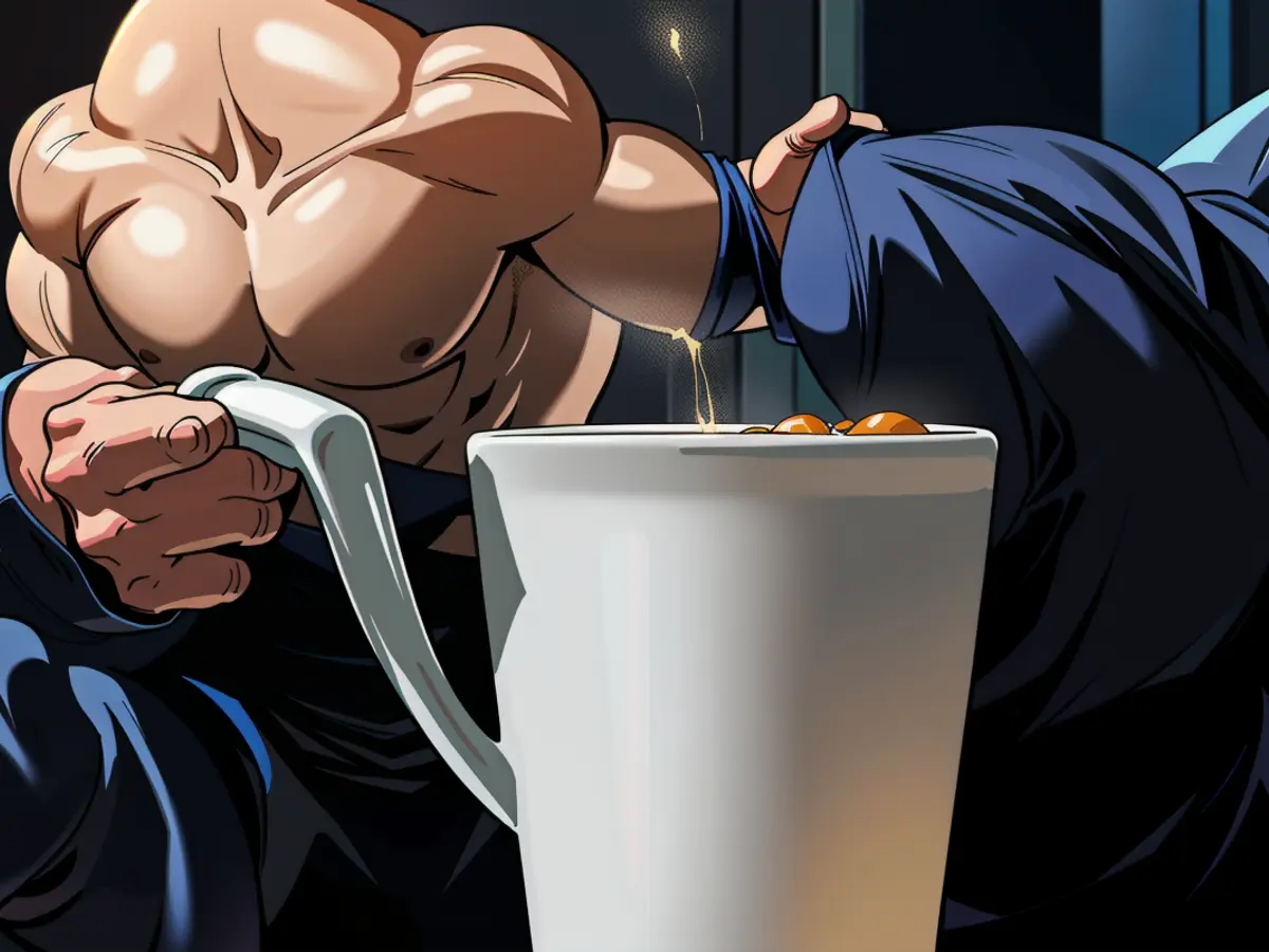 Sloth-figure infuser inserted into a white coffee cup