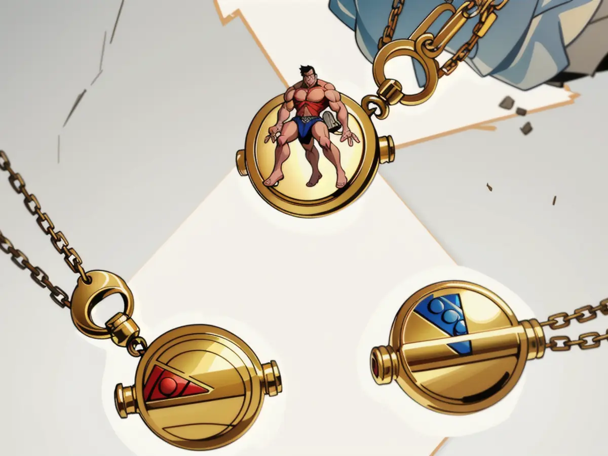 Distinct gold pendants, each adorned with a unique gemstone