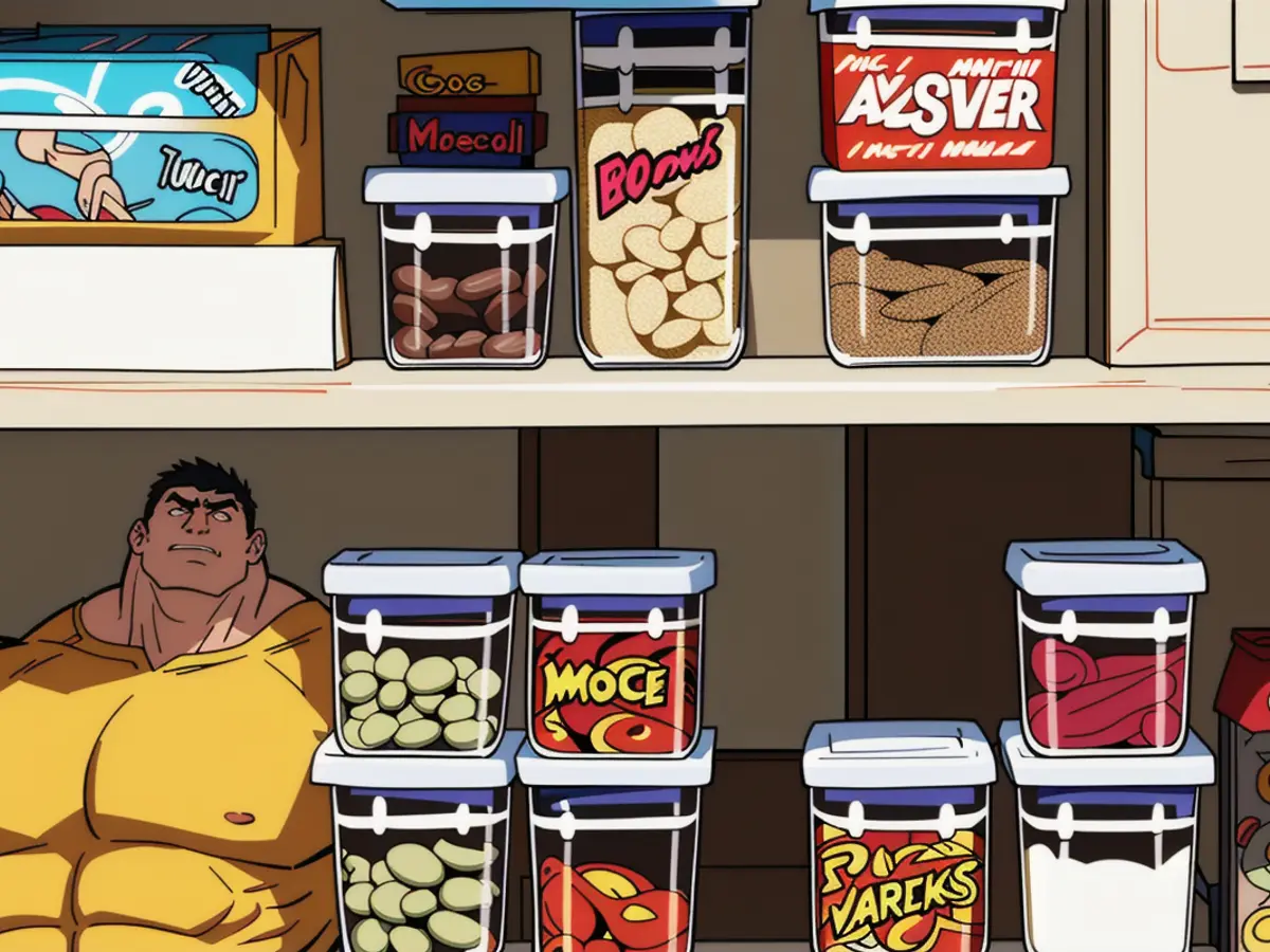 A neat arrangement of pop beverage containers within a well-ordered pantry