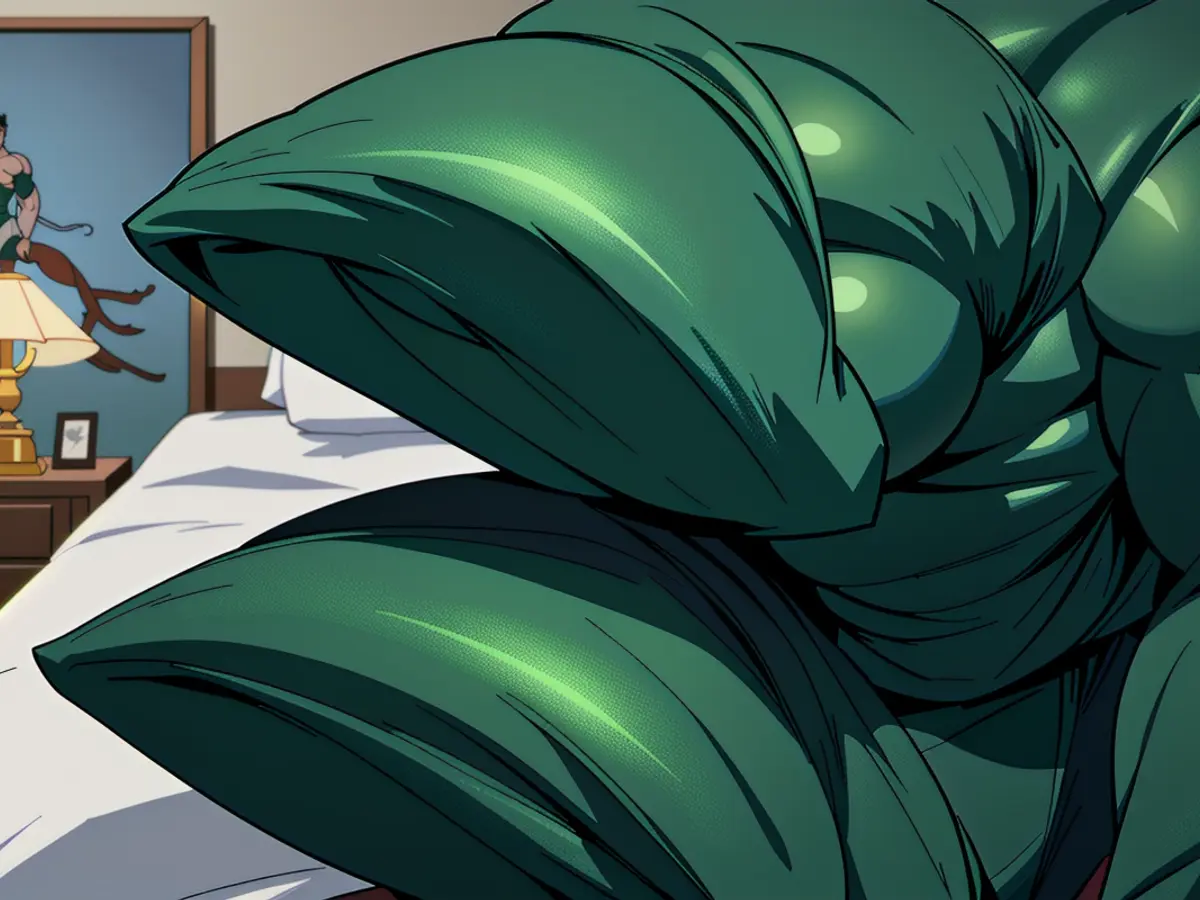 Two contrasting emerald green cushion covers