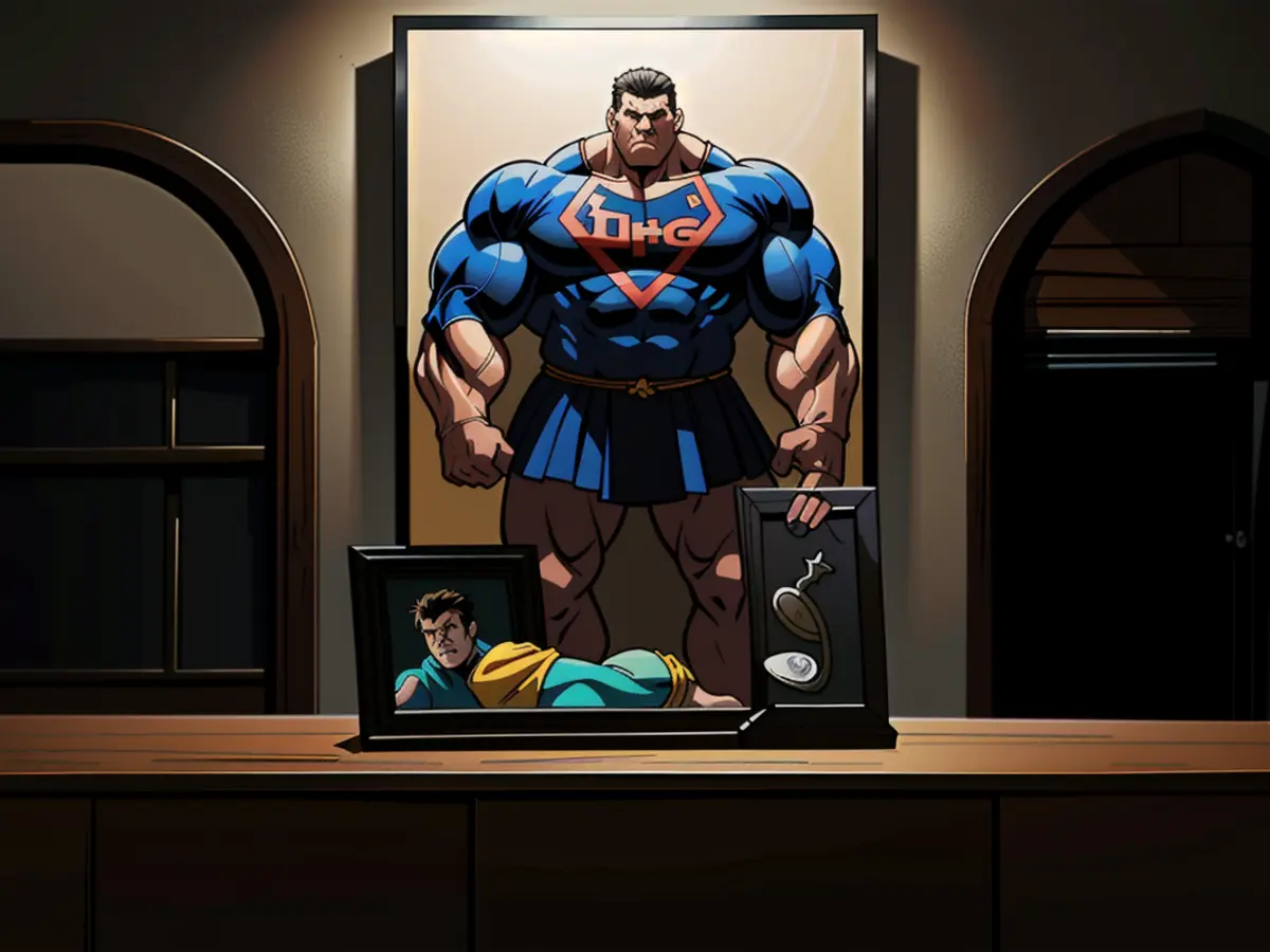 Critic analyzing illumination in a depicted subject's likeness