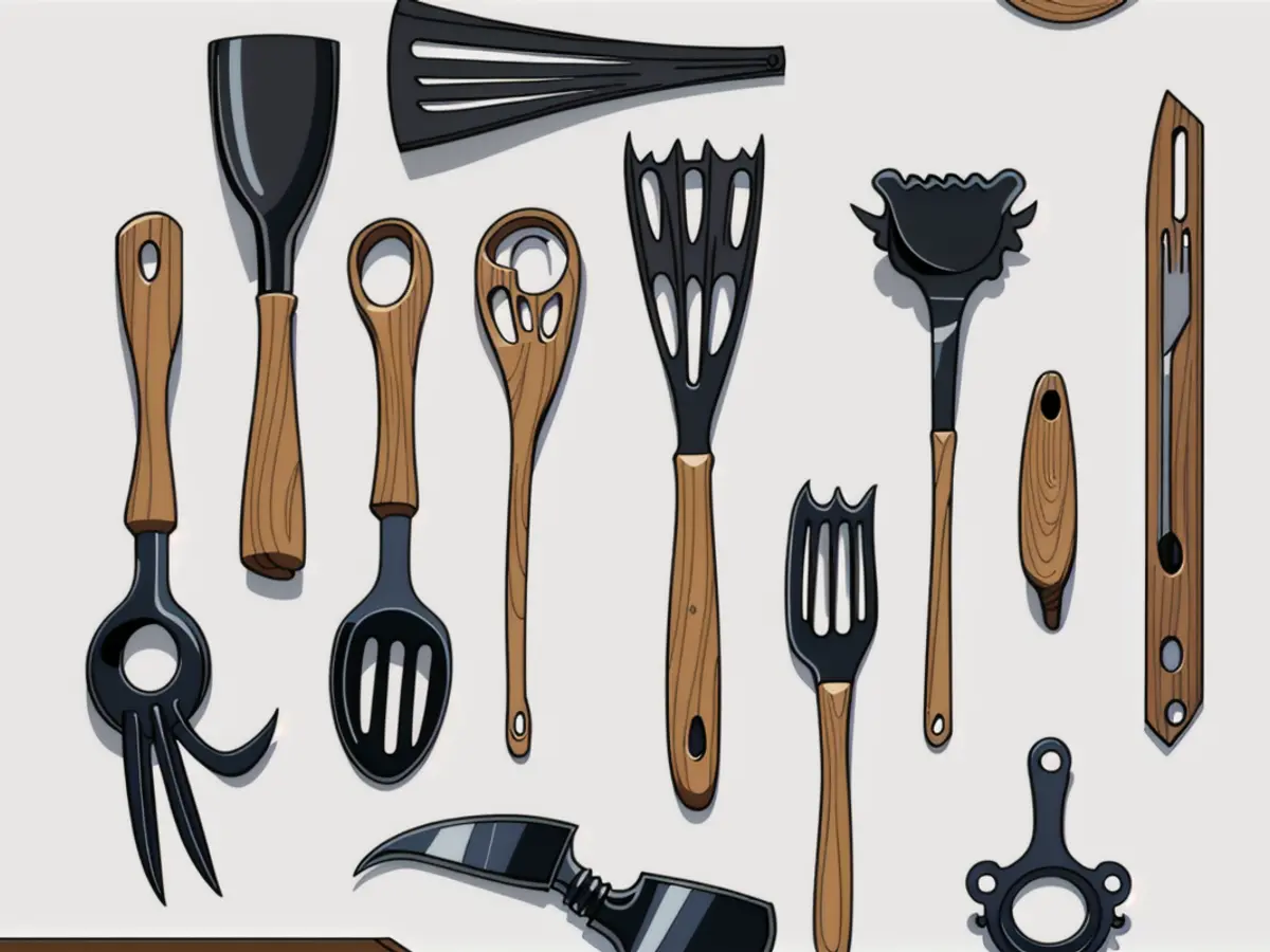 Collection of domestic cookware items Collection of common cooking equipment