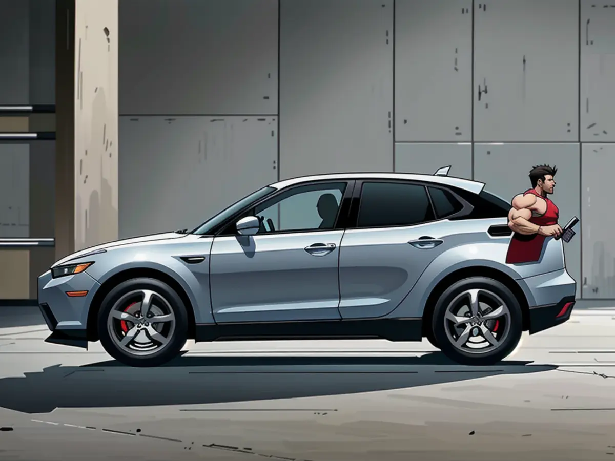 The C-HR+ electric model features notable extended rear and front overhangs. An Electrified Compact SUV Boasts Extended Outcroppings Relative to Contemporary Electric Vehicles